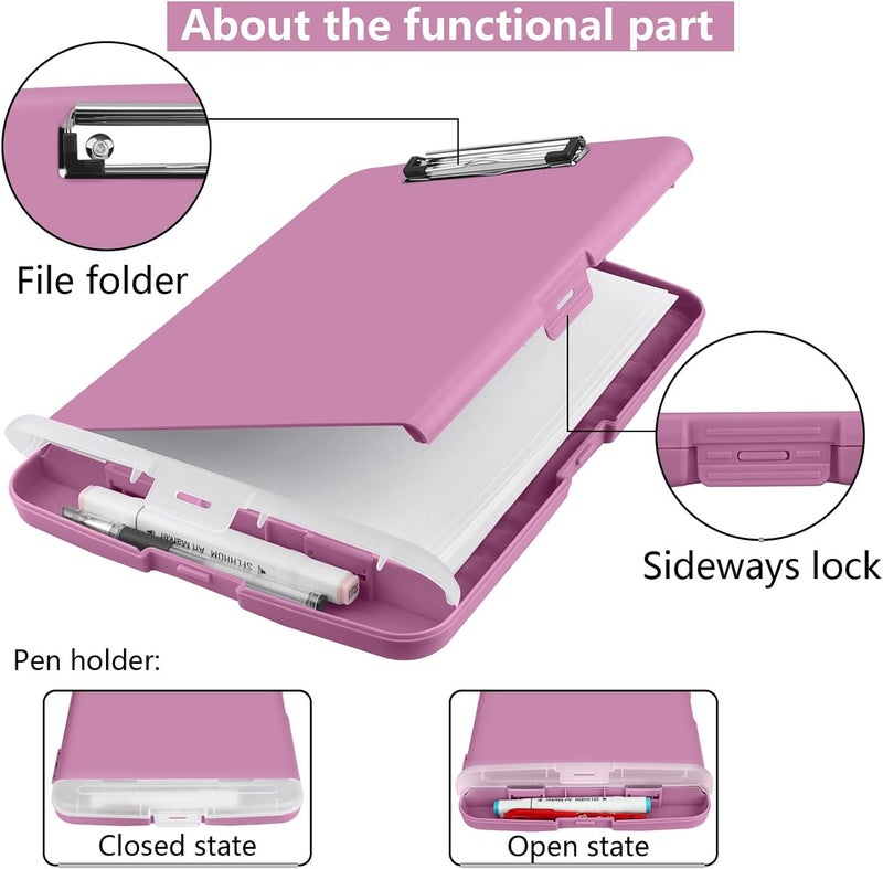 SFLHHDM Purple Clipboard with Storage, Clip Boards 8.5x11, Plastic Clipboard with Pen Holder, Teacher Clip Board, Clipboards Organizer for Women Teachers Work, School & Office Supplies - Image 5